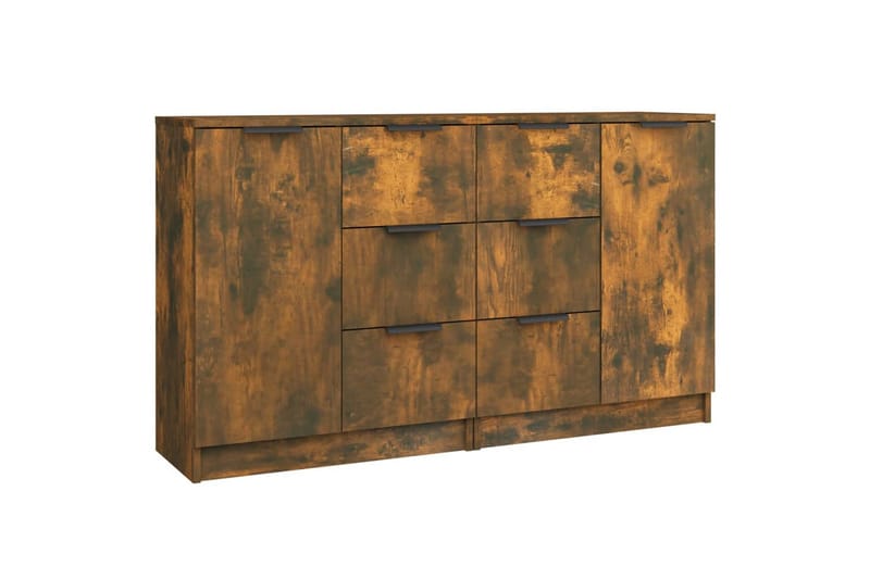 beBasic Skjenker 2 stk røkt eik 60x30x70 cm konstruert tre - Brun - Oppbevaring - Oppbevaringsmøbler - Sideboard & skjenker