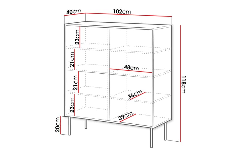 Belonger Kommode 102 cm - Svart - Oppbevaring - Oppbevaringsmøbler - Kommode