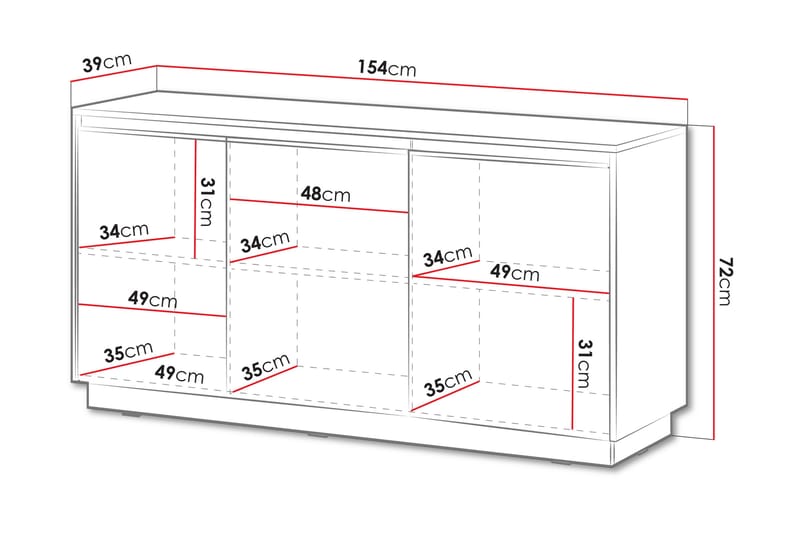 Bolstan Kommode 154 cm - Beige - Oppbevaring - Oppbevaringsmøbler - Kommode