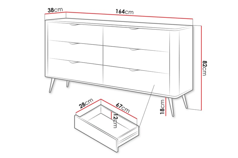 Forba Kommode 164 cm - Svart - Oppbevaring - Oppbevaringsmøbler - Kommode