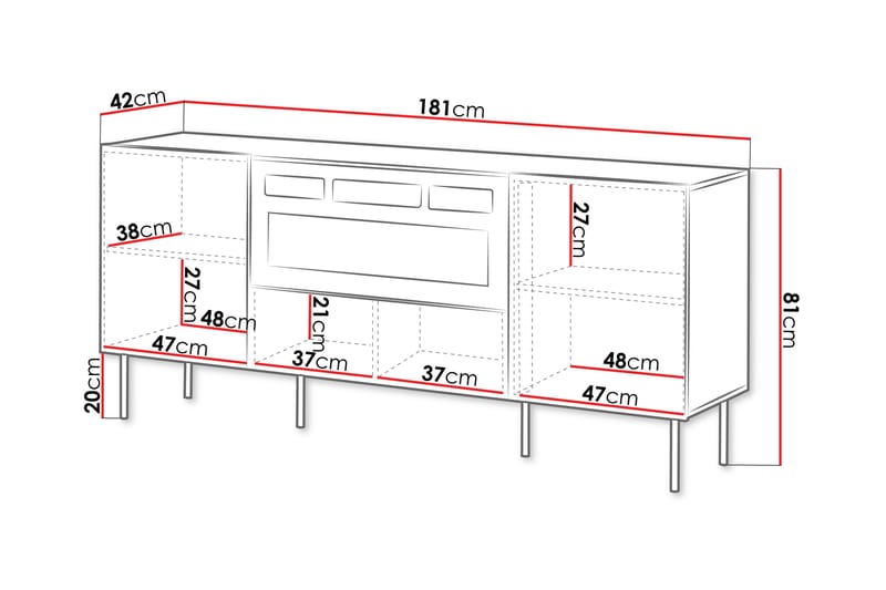 Hammarstrand Kommode 181 cm - Valnøtt - Oppbevaring - Oppbevaringsmøbler - Kommode