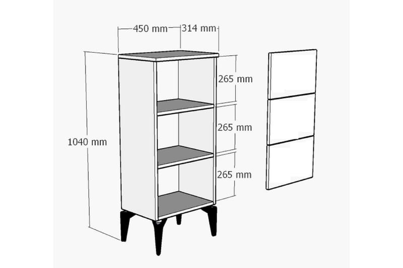 Asimo Kommode 45 cm - Hvit - Oppbevaring - Oppbevaringsmøbler - Kommode - Entrekommode