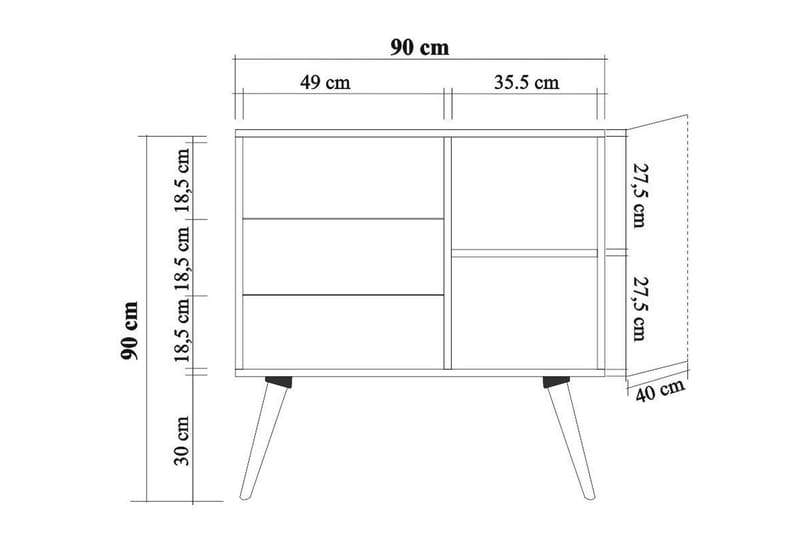 Brokind Kommode 90 cm - Brun - Gangoppbevaring - Entrekommode - Kommode