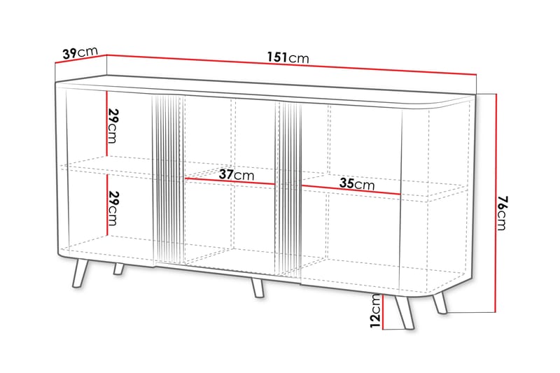 Clement Kommode 151 cm - Svart - Oppbevaring - Oppbevaringsmøbler - Kommode