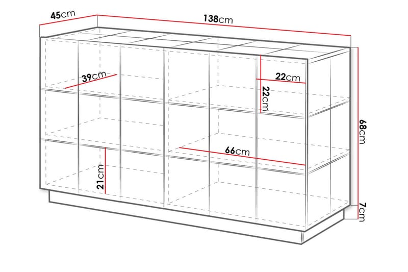 Kommode 138 cm - Svart - Oppbevaring - Oppbevaringsmøbler - Kommode