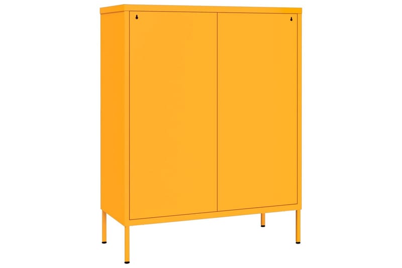 Kommode sennepsgul 80x35x101,5 cm stål - Gul - Oppbevaring - Oppbevaringsmøbler - Kommode - Entrekommode