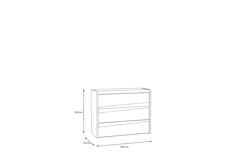 Koziakas Kommode 41x104 cm - Grå/Hvit/Gul - Oppbevaring - Oppbevaringsmøbler - Kommode