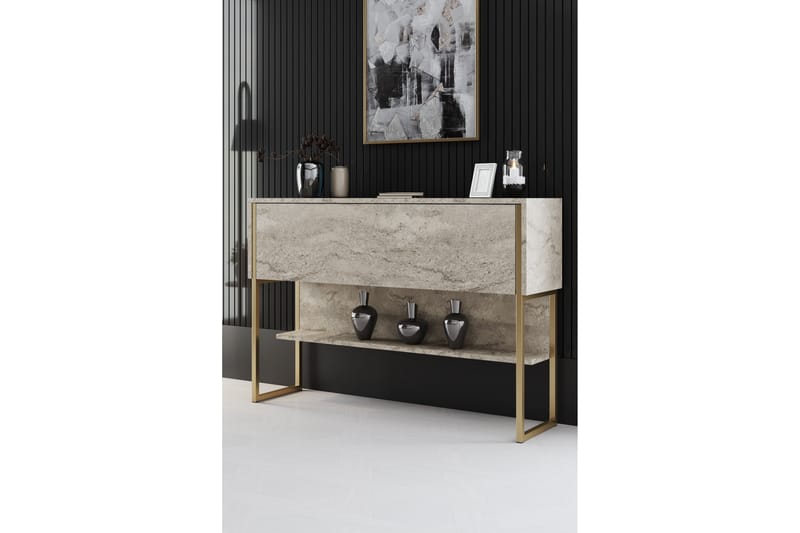 Luxe Kommode 120 cm - Beige/Gull - Oppbevaring - Oppbevaringsmøbler - Kommode