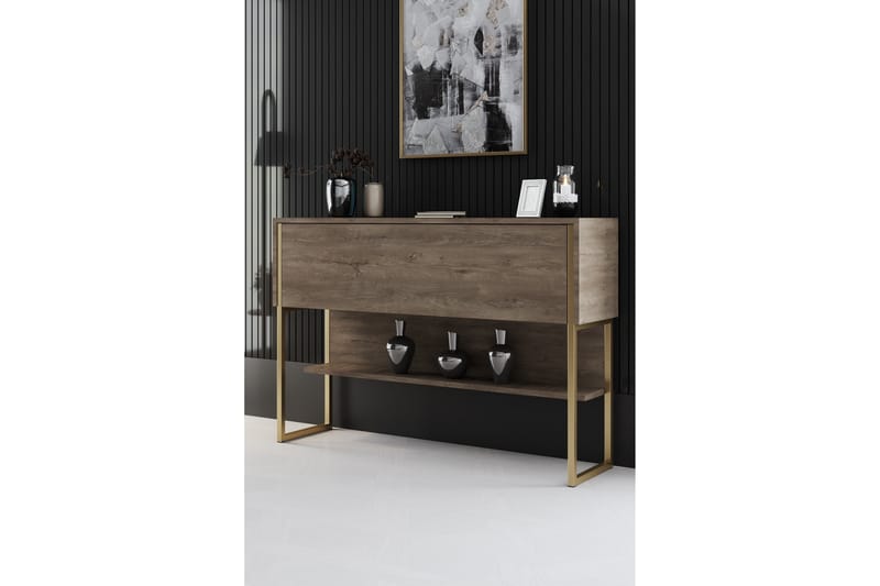 Luxe Kommode 120 cm - Gull/Valnøtt - Oppbevaring - Oppbevaringsmøbler - Kommode