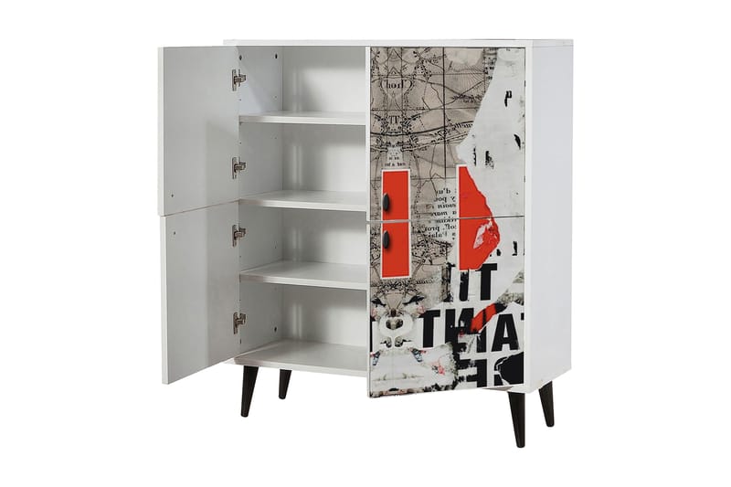 Multi Purpose Cabinet Hvit|Svart - Oppbevaring - Oppbevaringsmøbler - Kommode