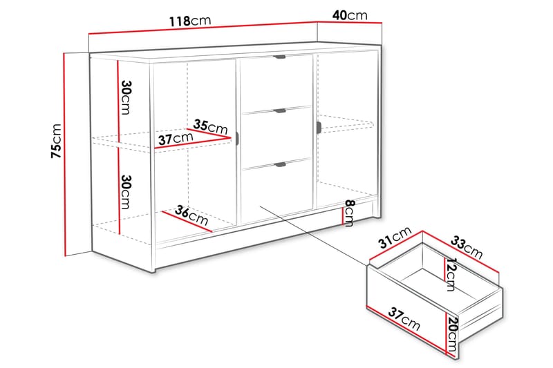 Novaj Highboard - Beige - Oppbevaring - Oppbevaringsmøbler - Kommode