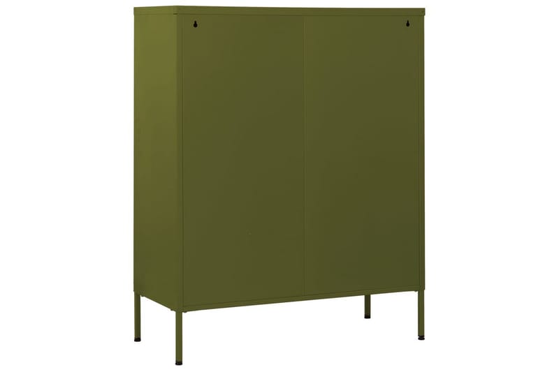 Kommode olivengrønn 80x35x101,5 cm stål - grønn - Oppbevaring - Oppbevaringsmøbler - Kommode - Entrekommode