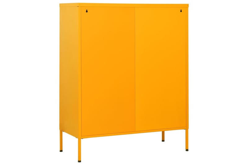 Kommode sennepsgul 80x35x101,5 cm stål - Gul - Oppbevaring - Oppbevaringsmøbler - Kommode - Entrekommode