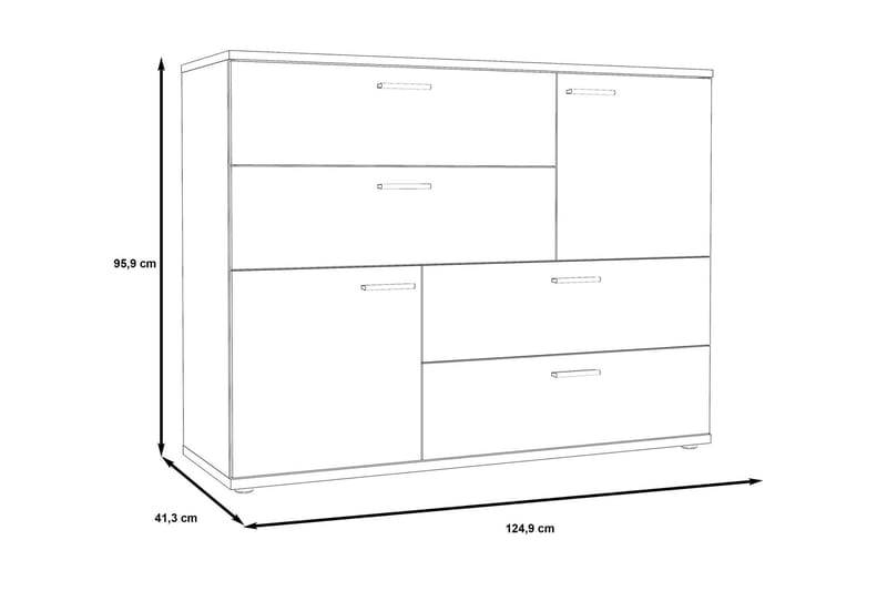 Waunifor Kommode 125 cm - Lysegrå - Oppbevaring - Oppbevaringsmøbler - Kommode