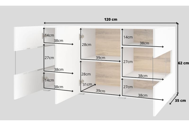 Jestine Oppbevaringskiste 120 cm - Hvit - Oppbevaring - Oppbevaringsmøbler - Oppbevaringskiste