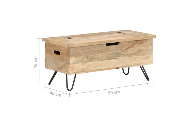 Kiste 90x40x45 cm heltre mango - Brun - Oppbevaring - Oppbevaringsmøbler - Oppbevaringskiste