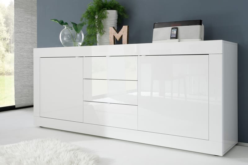 Basic Skjenk 210 cm - Hvit - Oppbevaring - Oppbevaringsmøbler - Sideboard & skjenker