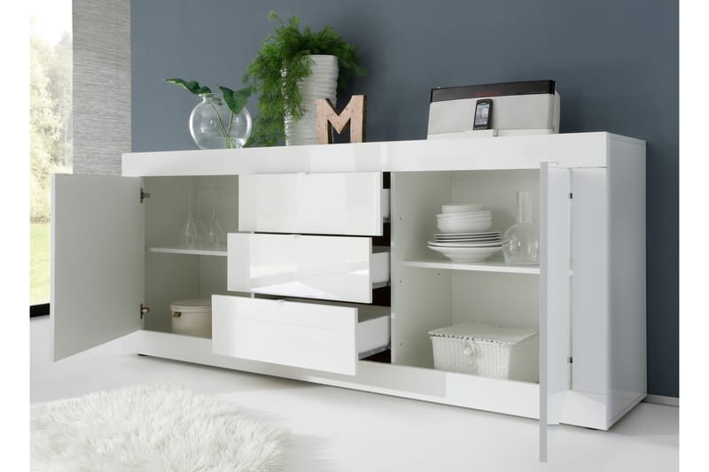 Basic Skjenk 210 cm - Hvit - Oppbevaring - Oppbevaringsmøbler - Sideboard & skjenker