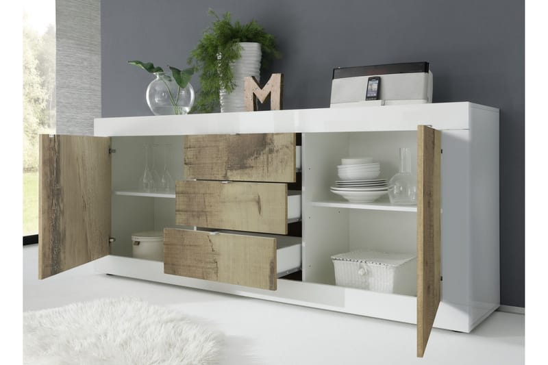 Basic Skjenk 210x43 cm - Hvit Highlighter - Oppbevaring - Oppbevaringsmøbler - Sideboard & skjenker