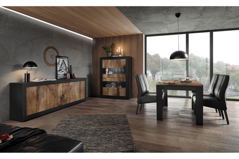 Basic skjenk 43x207 cm Natur / Svart - LC SPA - Oppbevaring - Oppbevaringsmøbler - Sideboard & skjenker