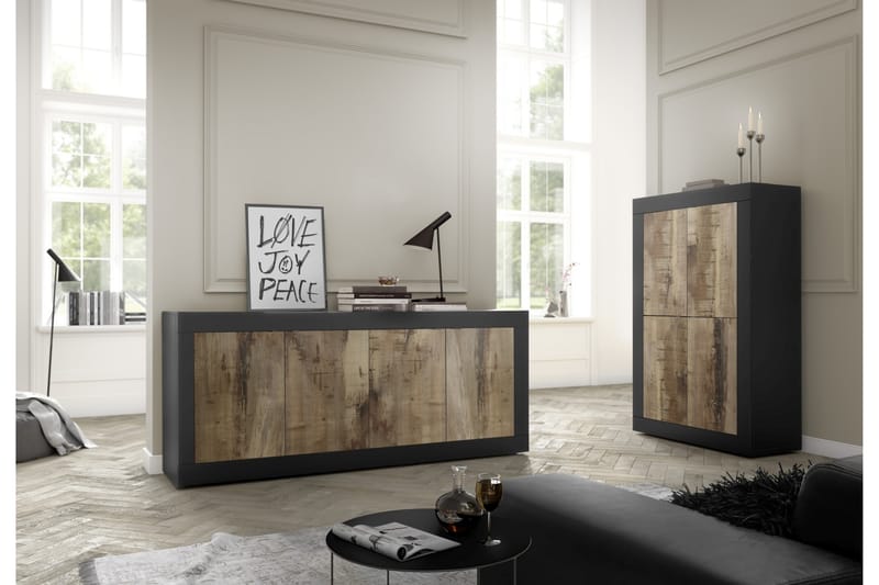 Basic skjenk 43x207 cm Natur / Svart - LC SPA - Oppbevaring - Oppbevaringsmøbler - Sideboard & skjenker