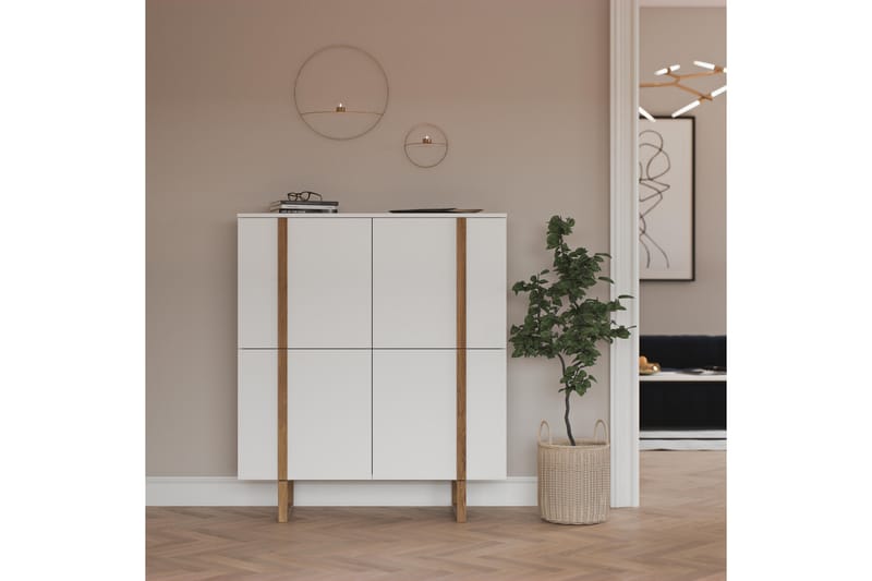 Birka Sideboard 118x43 cm - Ek/Hvit - Sideboard & skjenker