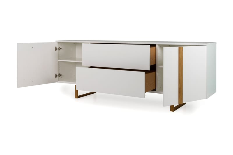 Birka Sideboard 216x43 cm - Ek/Hvit - Oppbevaring - Oppbevaringsmøbler - Sideboard & skjenker