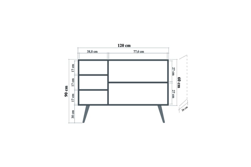 Brokind Skjenk 120 cm - Brun - Sideboard & skjenker