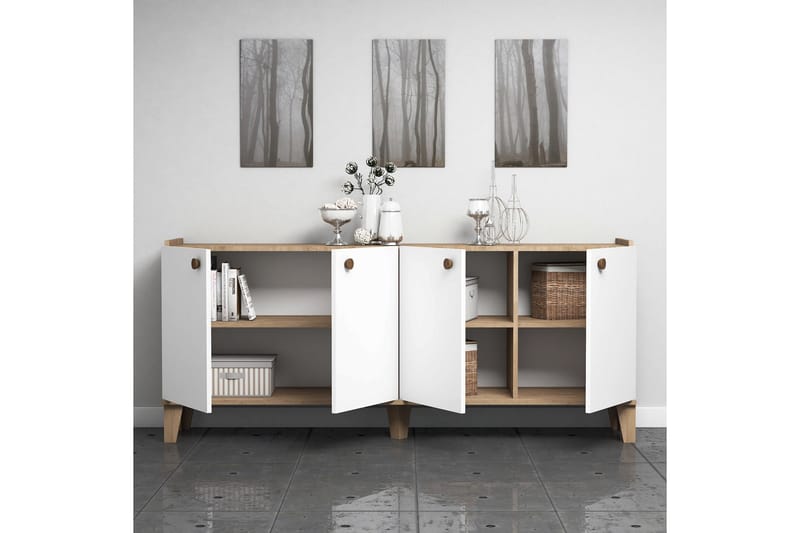 Console Eik|Hvit - Oppbevaring - Oppbevaringsmøbler - Sideboard & skjenker