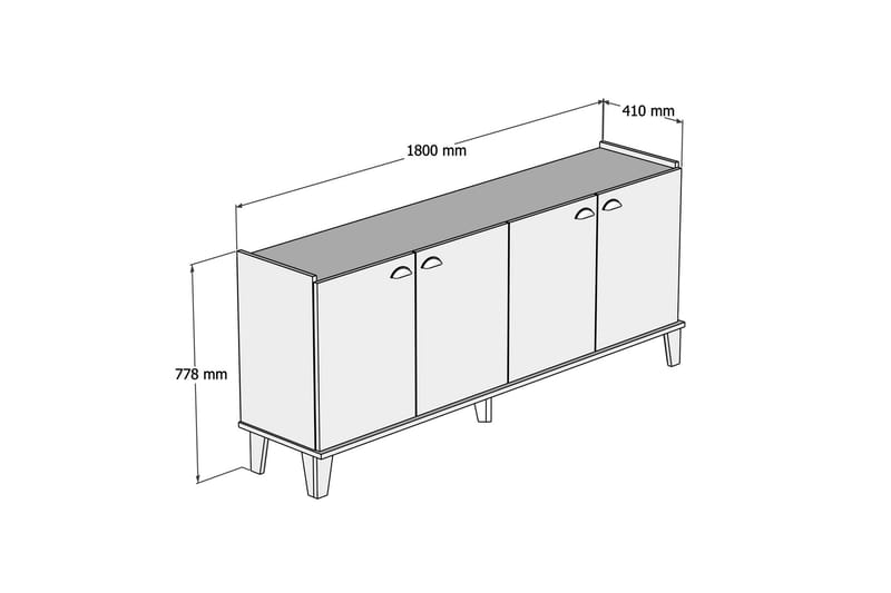 Console Eik|Hvit - Oppbevaring - Oppbevaringsmøbler - Sideboard & skjenker