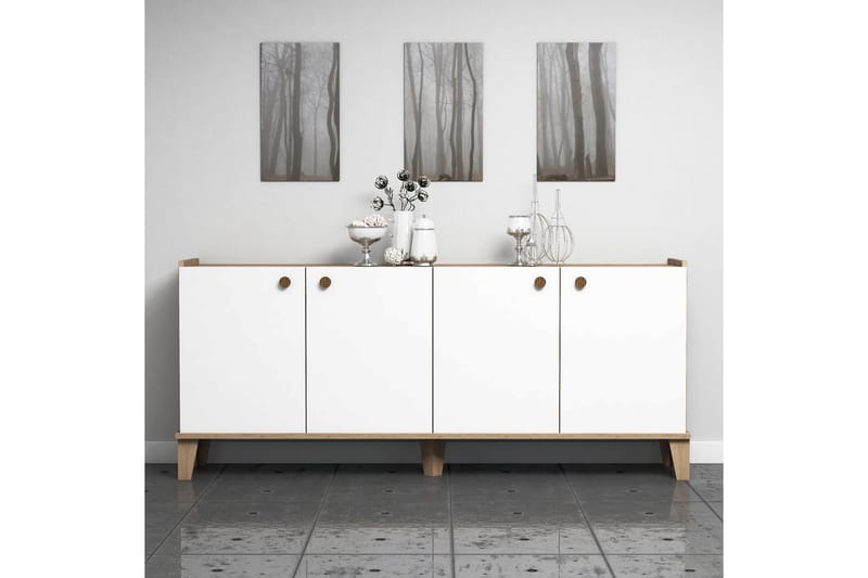 Console Eik|Hvit - Oppbevaring - Oppbevaringsmøbler - Sideboard & skjenker