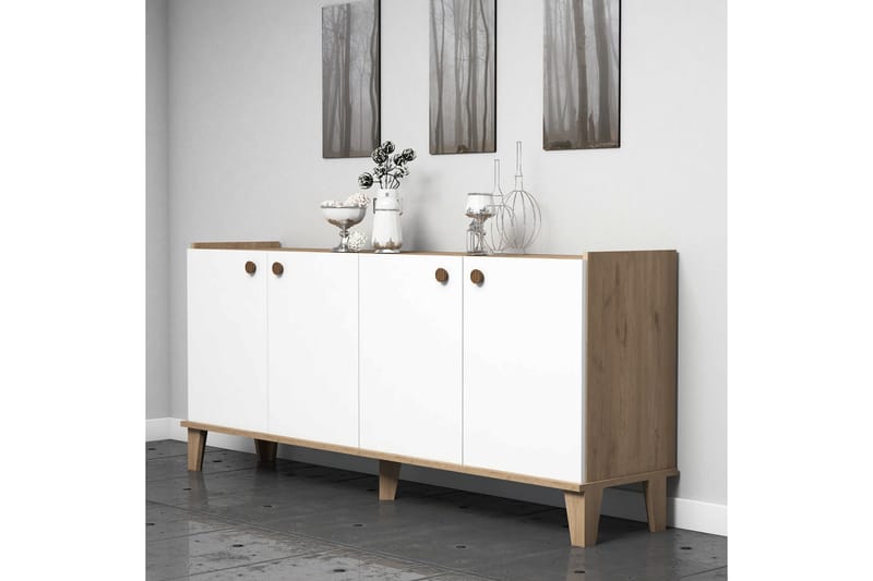 Console Eik|Hvit - Oppbevaring - Oppbevaringsmøbler - Sideboard & skjenker