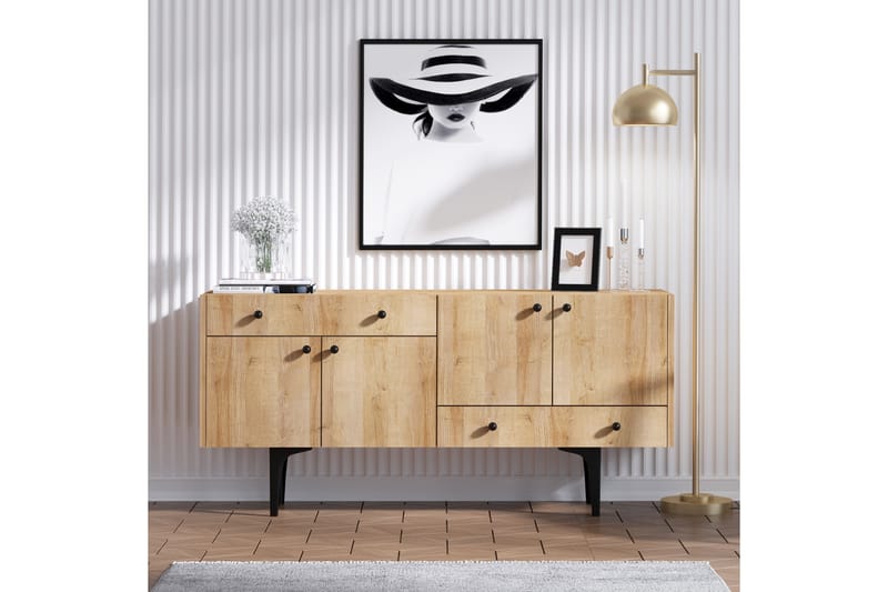 Console Eik|Svart - Oppbevaring - Oppbevaringsmøbler - Sideboard & skjenker