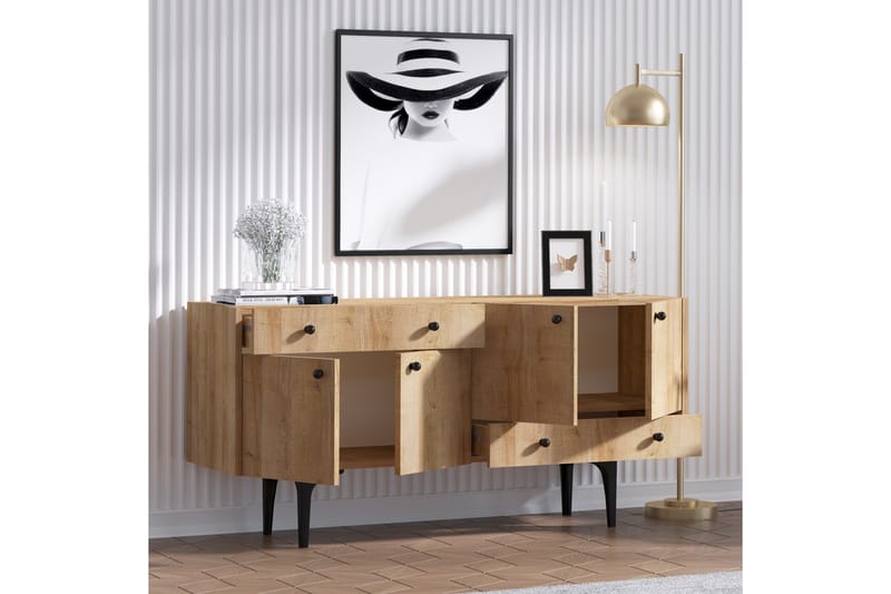 Console Eik|Svart - Oppbevaring - Oppbevaringsmøbler - Sideboard & skjenker