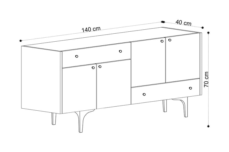 Console Eik|Svart - Oppbevaring - Oppbevaringsmøbler - Sideboard & skjenker