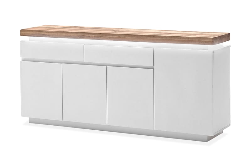 Corbett Skjenk 175 cm 4 Dører 2 Skuffer - Oljet Eik/Matt Hvit - Oppbevaring - Oppbevaringsmøbler - Sideboard & skjenker