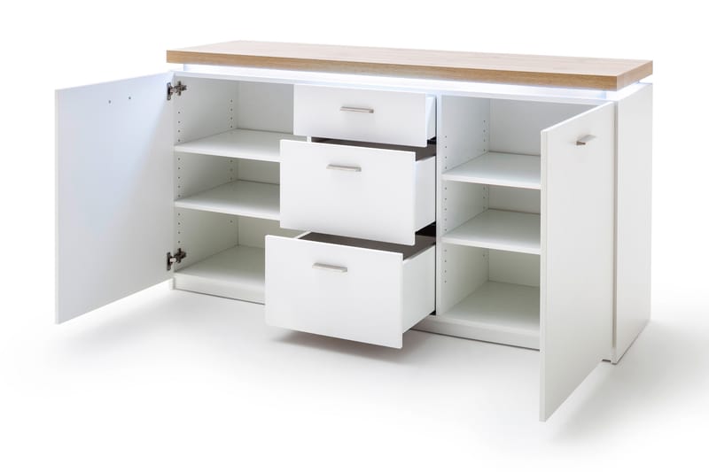 Degaust Skjenk 156 cm - Hvit / Eik - Oppbevaring - Oppbevaringsmøbler - Sideboard & skjenker