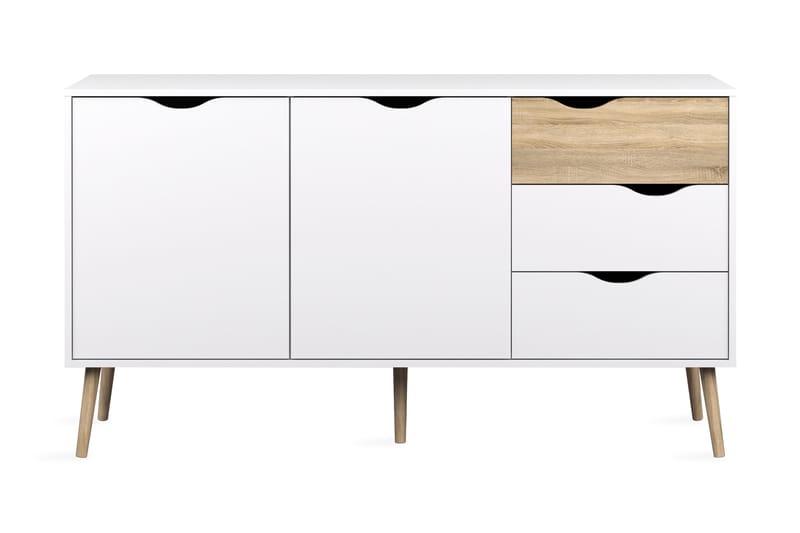 Delta Skjenk 147 cm - Hvit/Eik - Oppbevaring - Oppbevaringsmøbler - Sideboard & skjenker