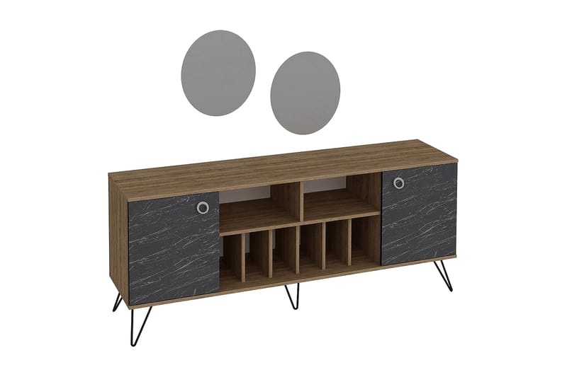 Dregrich Sidebord 180 cm - Valnøtt|Svart - Oppbevaring - Oppbevaringsmøbler - Sideboard & skjenker