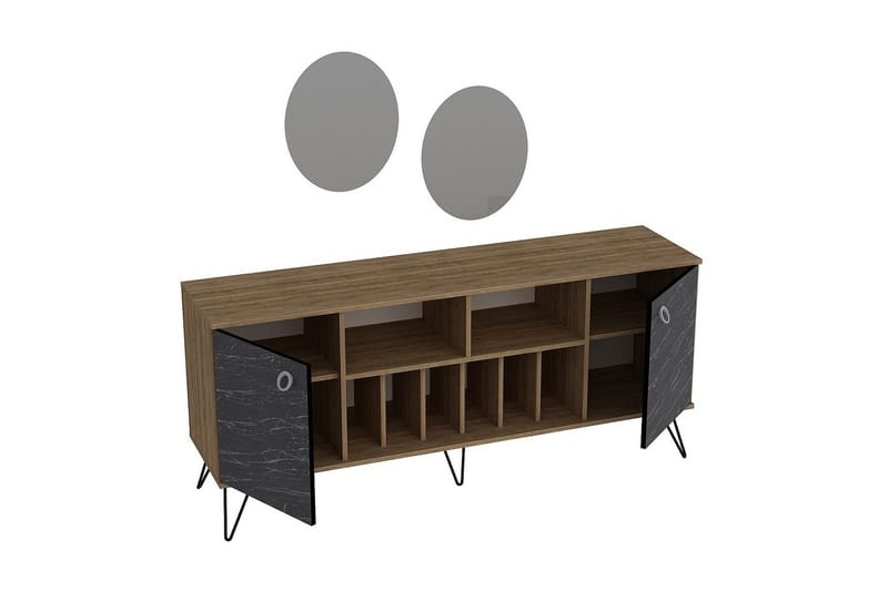 Dregrich Sidebord 180 cm - Valnøtt|Svart - Oppbevaring - Oppbevaringsmøbler - Sideboard & skjenker