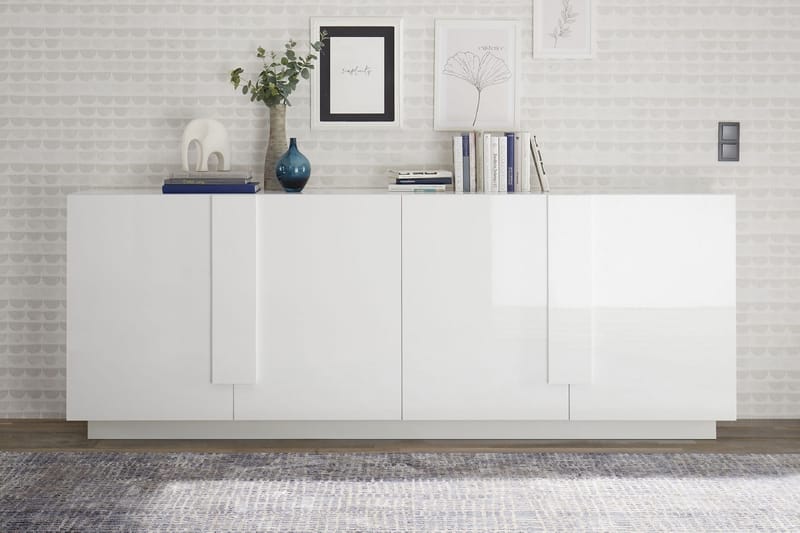 Helmund Sideboard 241 cm - Hvit - Oppbevaring - Oppbevaringsmøbler - Sideboard & skjenker