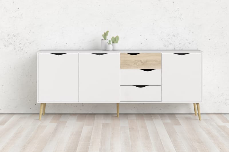 Hostafranc skjenk 40x196 cm - Hvit | Natur - Oppbevaring - Oppbevaringsmøbler - Sideboard & skjenker