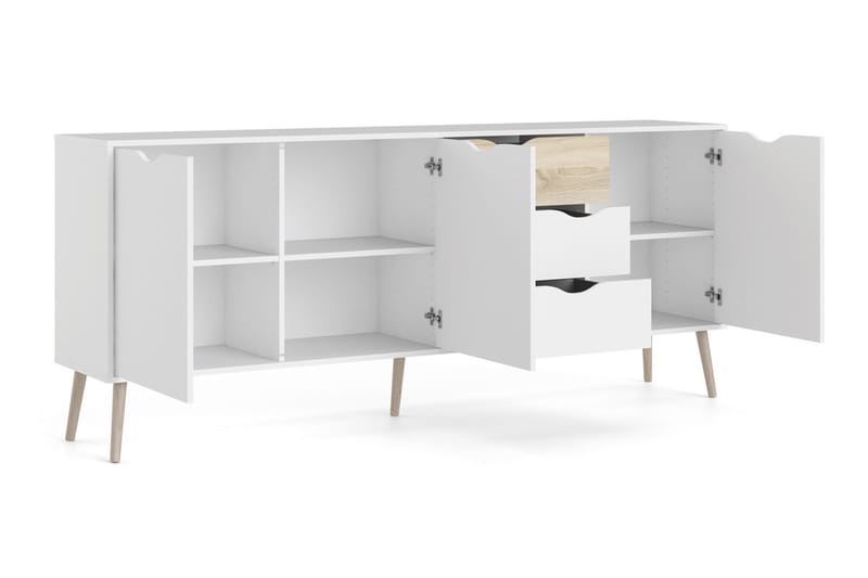 Hostafranc skjenk 40x196 cm - Hvit | Natur - Oppbevaring - Oppbevaringsmøbler - Sideboard & skjenker