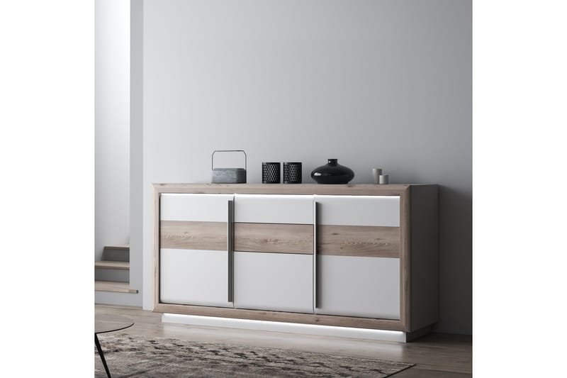 Kalabaka Sideboard 53x193 cm - Brun/Hvit - Oppbevaring - Oppbevaringsmøbler - Sideboard & skjenker