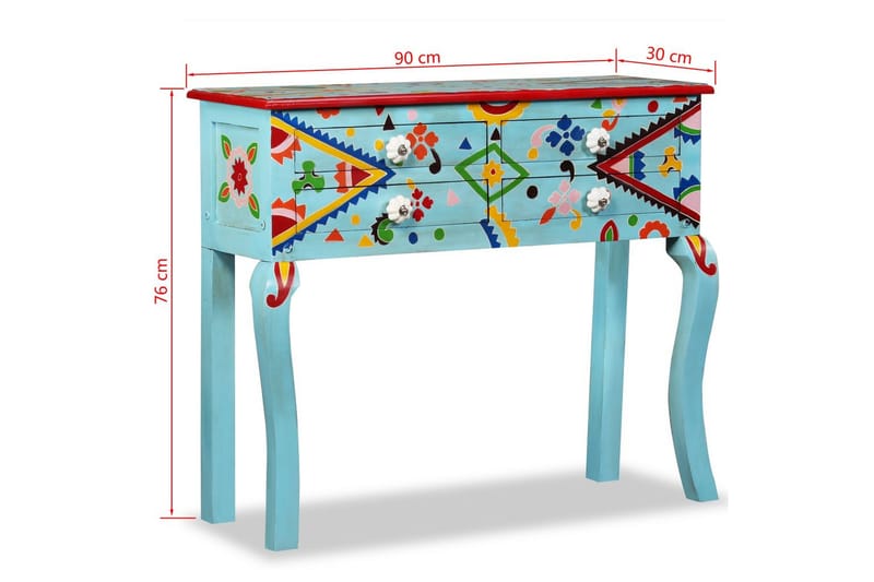 Konsollbord mango heltre blå håndmalt - Oppbevaring - Oppbevaringsmøbler - Sideboard & skjenker