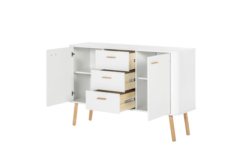 Lausanne Sideboard 136x40 cm - Hvit/Natur - Oppbevaring - Oppbevaringsmøbler - Sideboard & skjenker