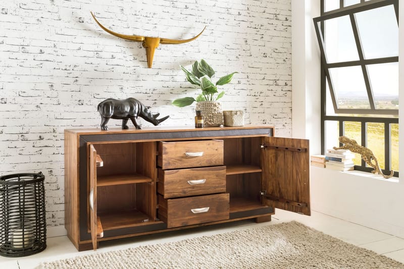 Luqman Skjenk 160x44 cm - Brun - Oppbevaring - Oppbevaringsmøbler - Sideboard & skjenker