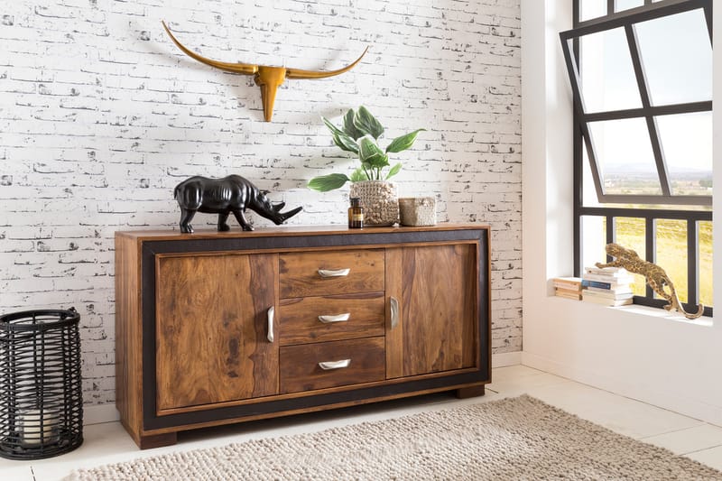 Luqman Skjenk 160x44 cm - Brun - Oppbevaring - Oppbevaringsmøbler - Sideboard & skjenker