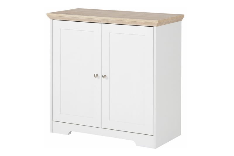 Marinka Skjenk 84 cm - Hvit/Brun - Oppbevaring - Oppbevaringsmøbler - Sideboard & skjenker