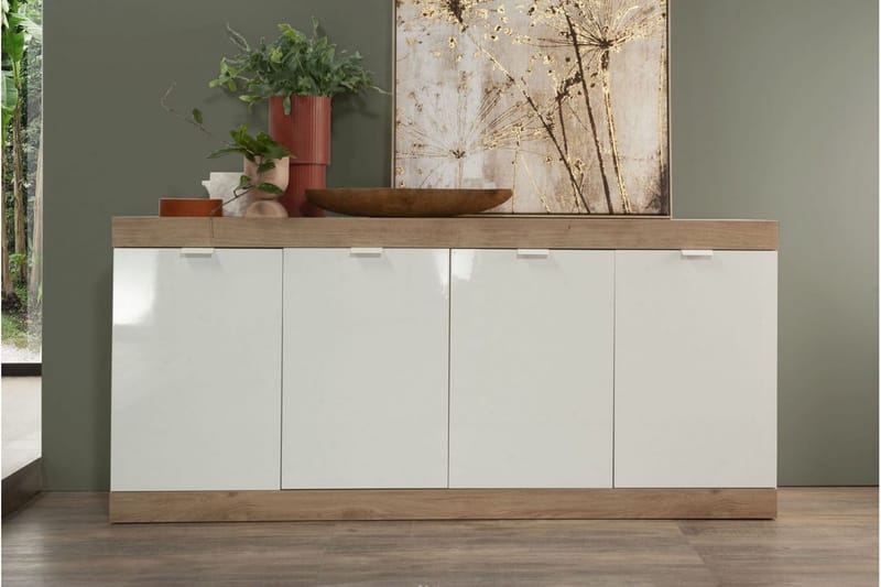 Nicery Sideboard 180 cm - Hvit/Brun - Oppbevaring - Oppbevaringsmøbler - Sideboard & skjenker